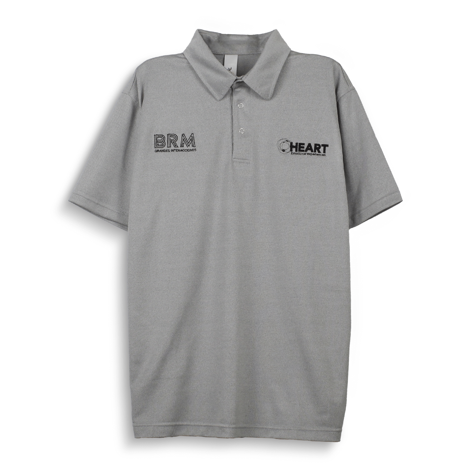 Camiseta tipo polo manga corta en variedad de materiales y marcaciones.